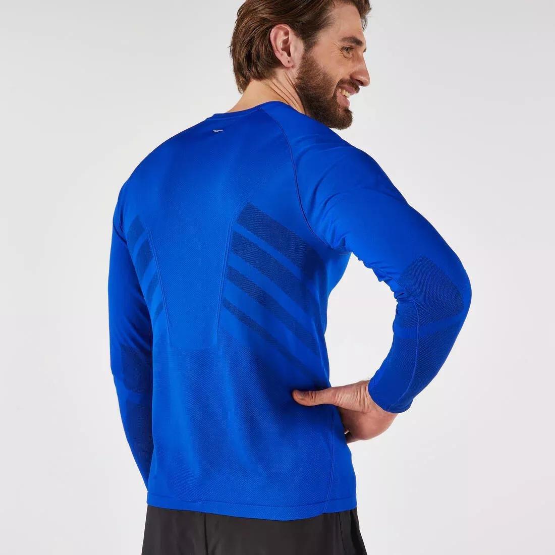Men's Seamless Long-Sleeved Running T-Shirt - Kiprun Run 500, Blue, 5401_000, large image number 5
