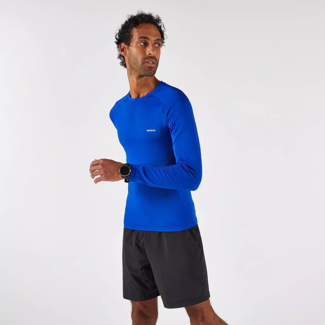Men's Seamless Long-Sleeved Running T-Shirt - Kiprun Run 500, Blue, 5401_000, large image number 7