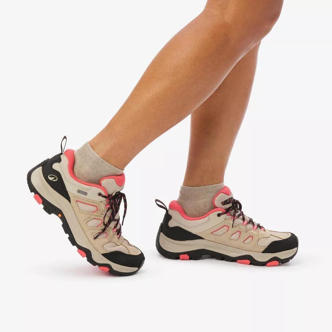 Women Low-Rise Waterproof Hiking Boots MH500, Beige, No Color, large image number 6