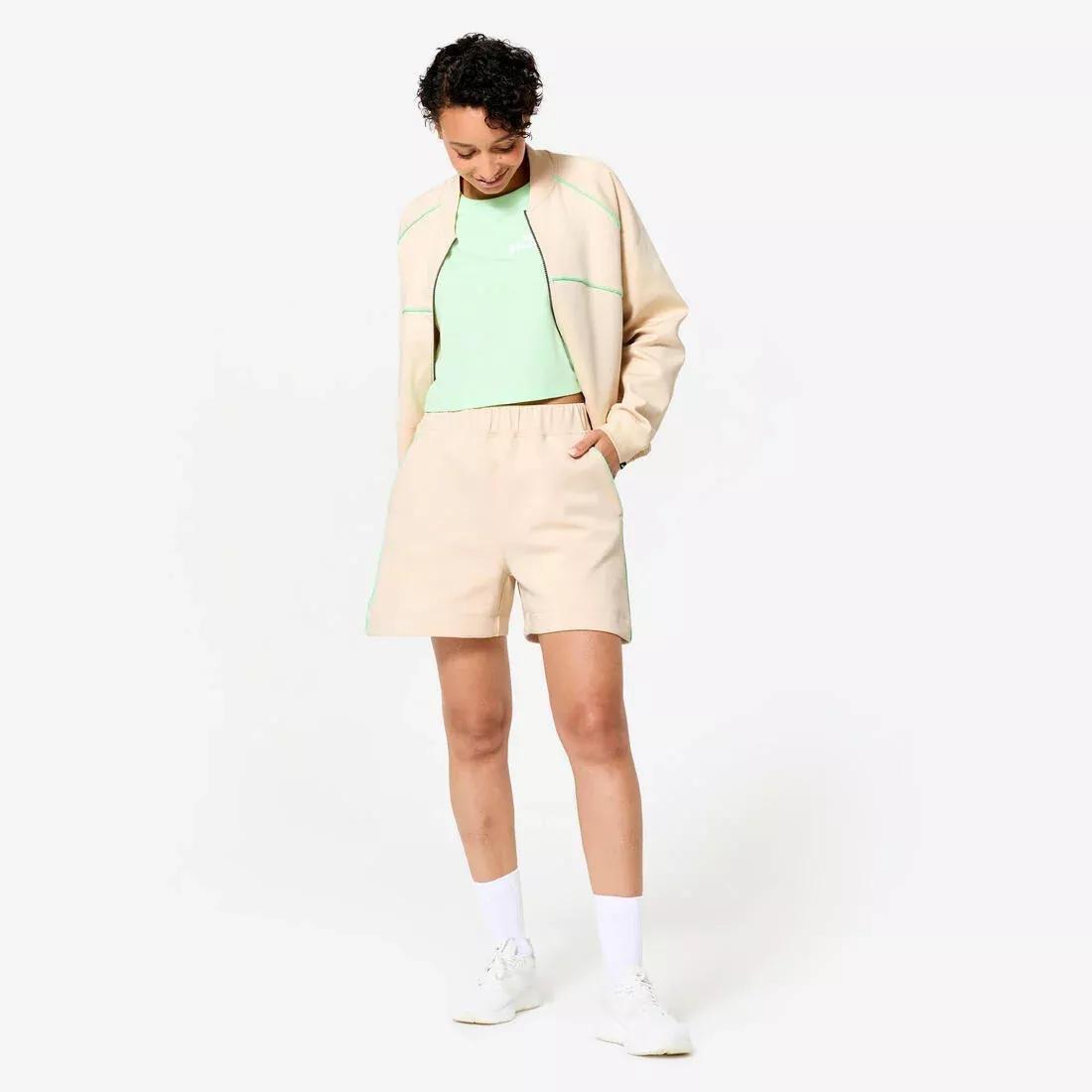 Women Loose Fit Fitness Shorts, Beige, No Color, large image number 10