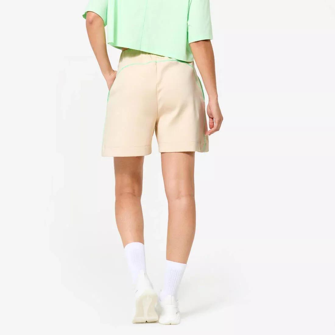 Women Loose Fit Fitness Shorts, Beige, No Color, large image number 12