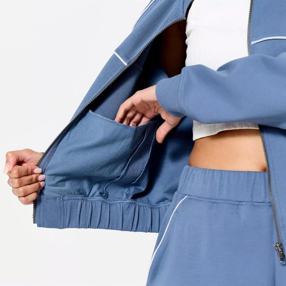 Women Zipped Bomber Jacket With Piping, Beige, No Color, large image number 4