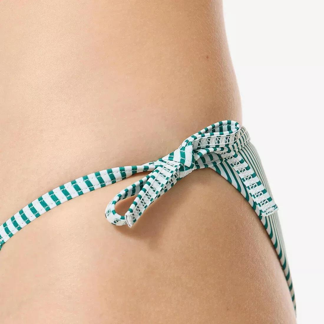 Women Surfing Tie-Side Bikini Bottom Briefs, Green, No Color, large image number 3