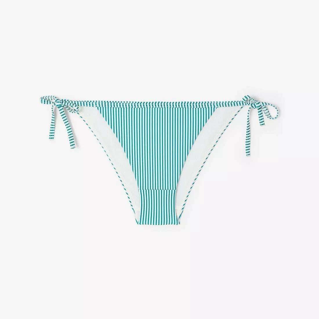 Women Surfing Tie-Side Bikini Bottom Briefs, Green, No Color, large image number 4