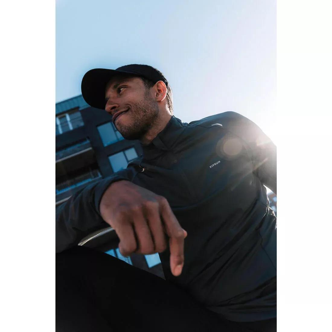 Kiprun Run 500 Warm Men's Long-Sleeved Zipped T-Shirt, Green, No Color, large image number 11