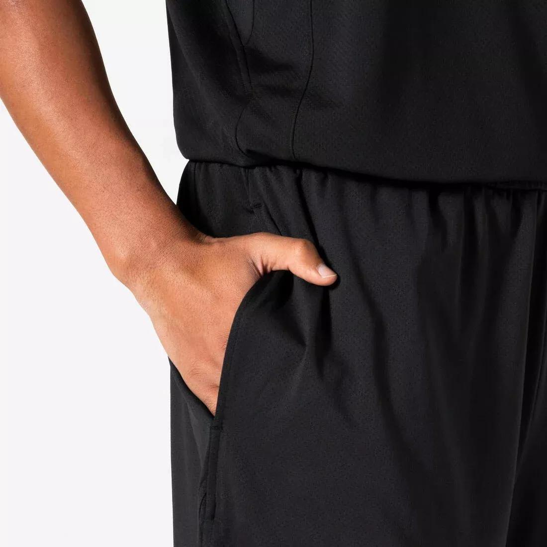 Unisex Basketball Shorts With Pockets 500, Black, No Color, large image number 4