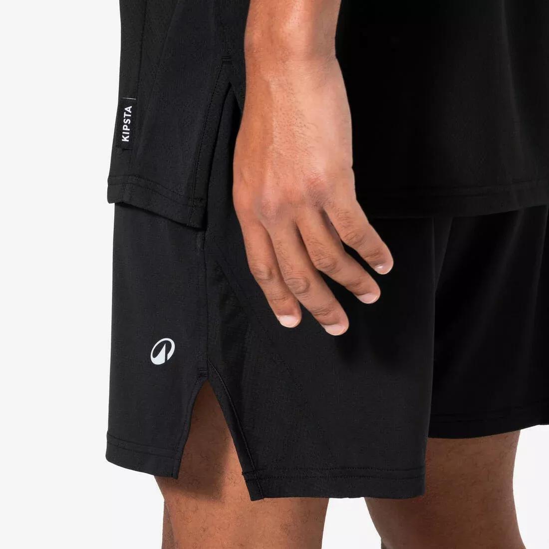 Unisex Basketball Shorts With Pockets 500, Black, No Color, large image number 5