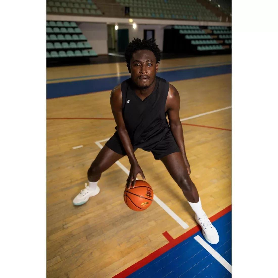 Unisex Basketball Shorts With Pockets 500, Black, No Color, large image number 6