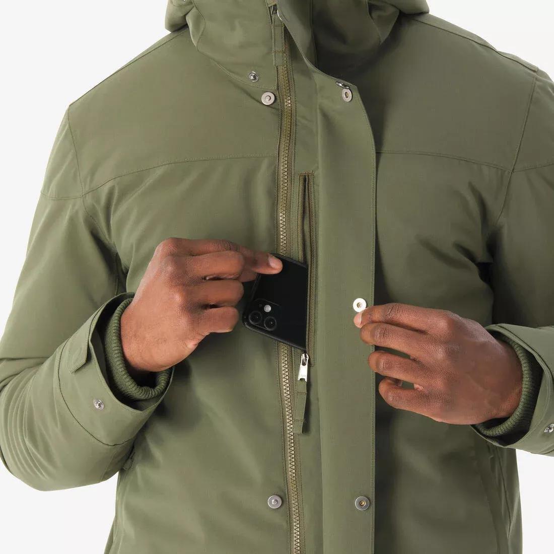 Men Waterproof Hiking Parka -10&deg;C - NH500, Khaki, 5401_000, large image number 6