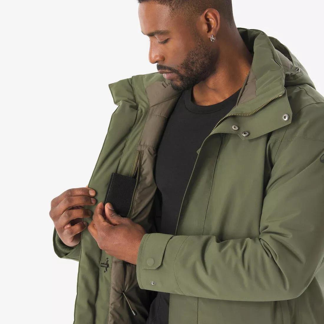 Men Waterproof Hiking Parka -10&deg;C - NH500, Khaki, 5401_000, large image number 7