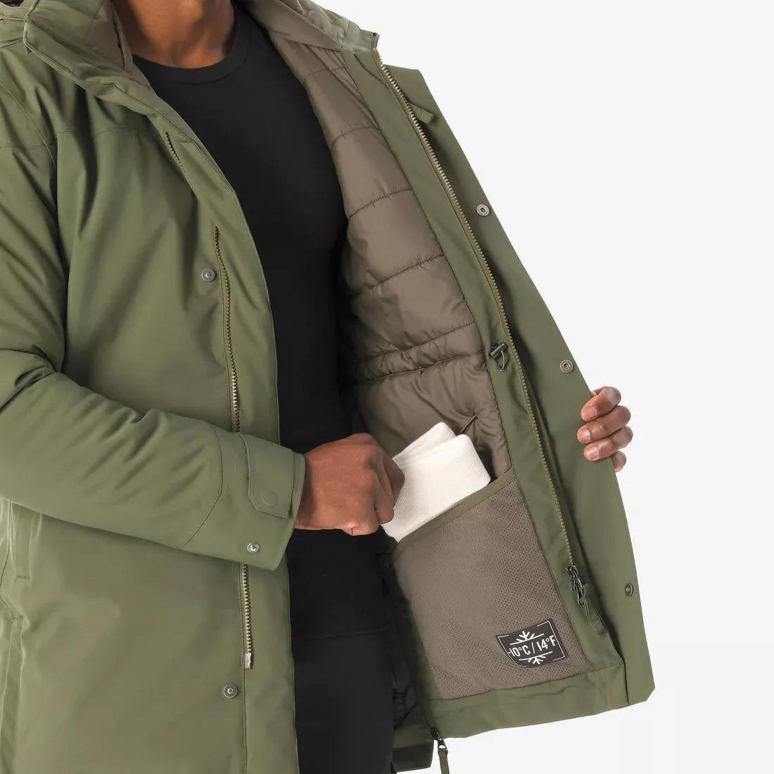 Men Waterproof Hiking Parka -10&deg;C - NH500, Khaki, 5401_000, large image number 8