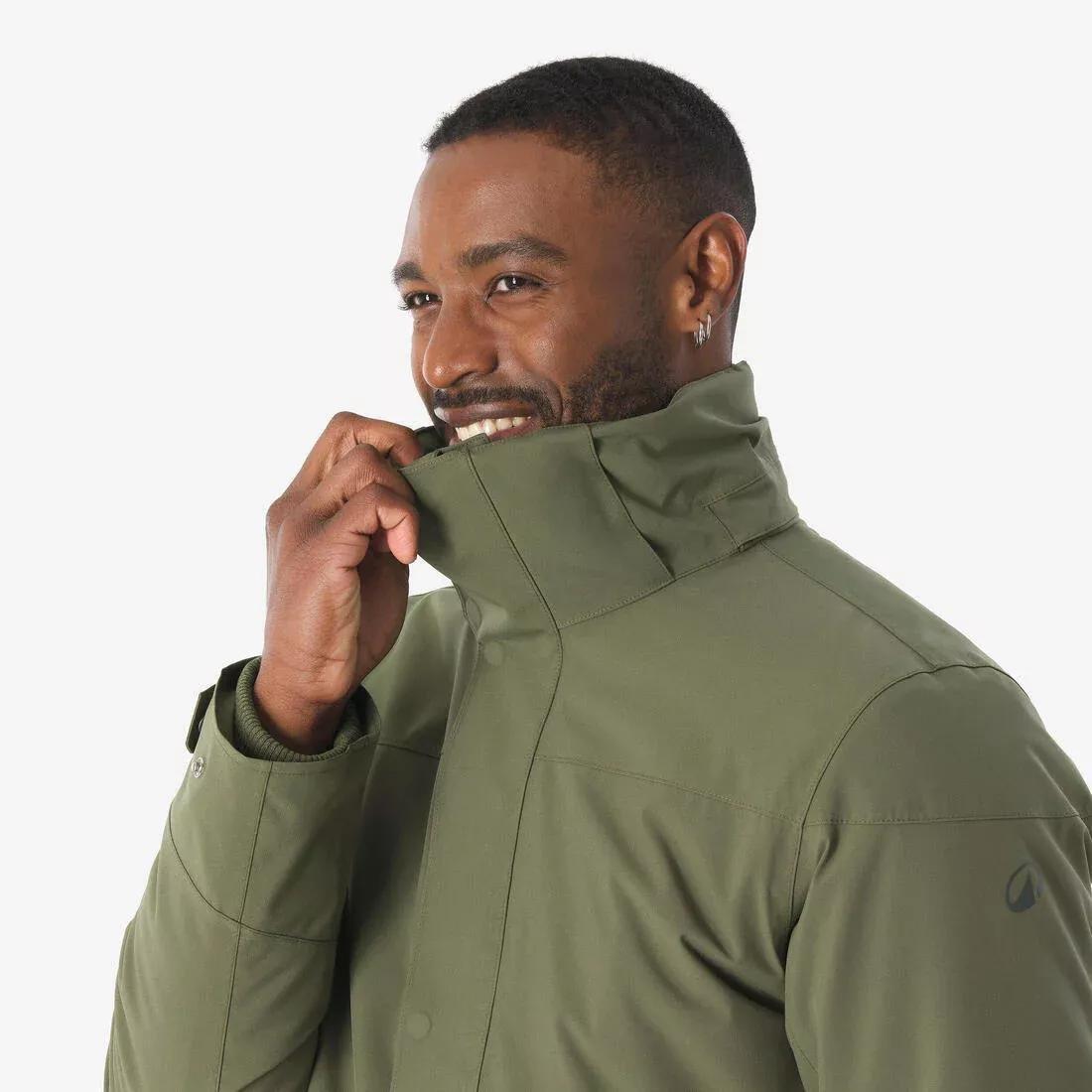 Men Waterproof Hiking Parka -10&deg;C - NH500, Khaki, 5401_000, large image number 12