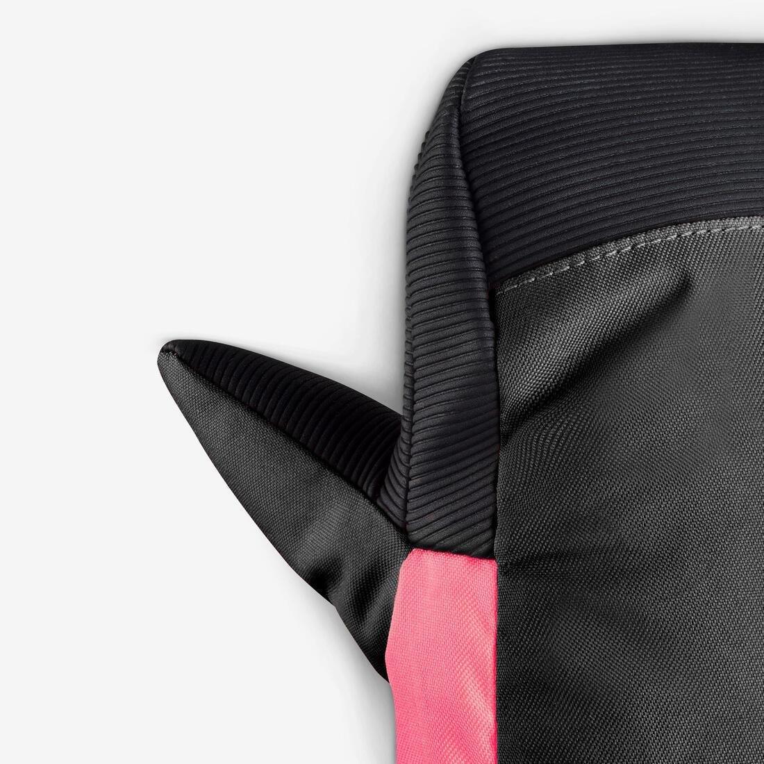 Kids Girls Warm Ski Mittens 500 - 3-6 Years, Pink, No Color, large image number 6