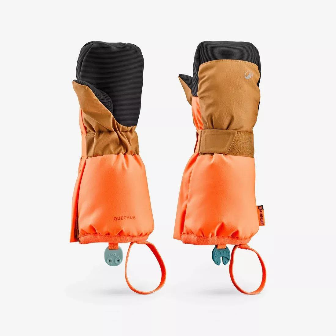 Kids Unisex Warm Ski Mittens - 500 - 3-6 Years, Green, No Color, large image number 9