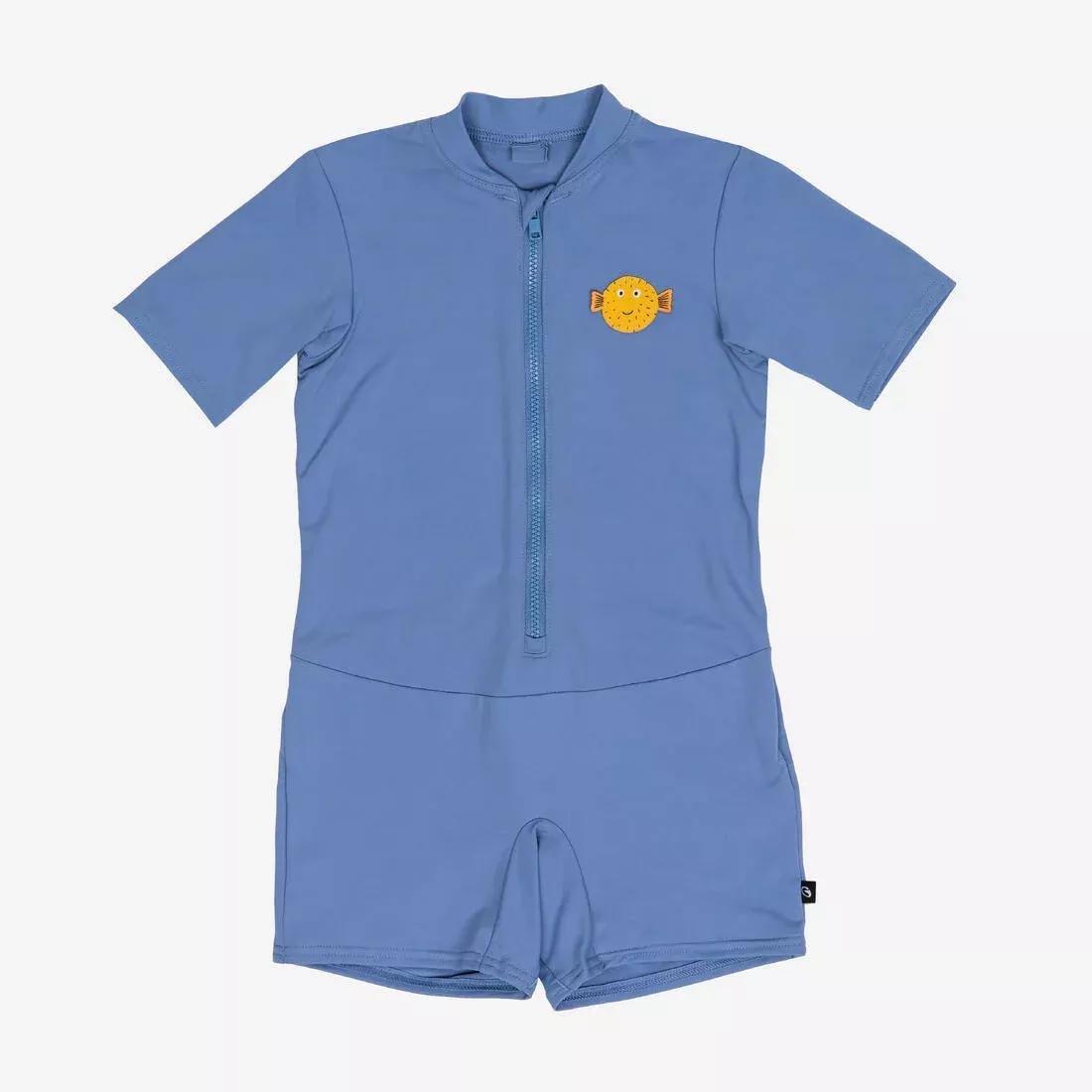 Baby Swimming Short Sleeve And Short Leg Suit, Blue, No Color, medium