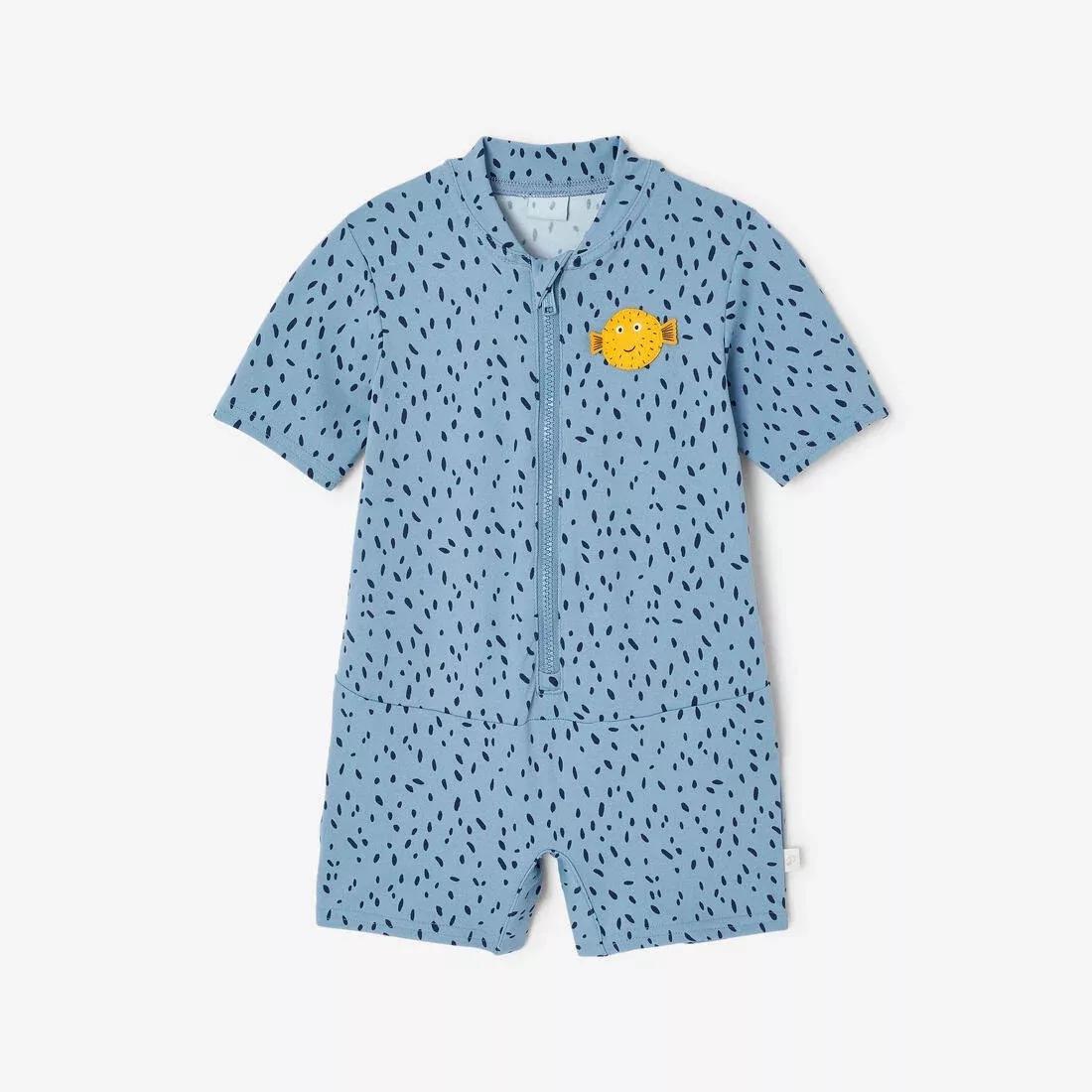 Baby Swimming Short Sleeve And Short Leg Suit, Blue, No Color, medium