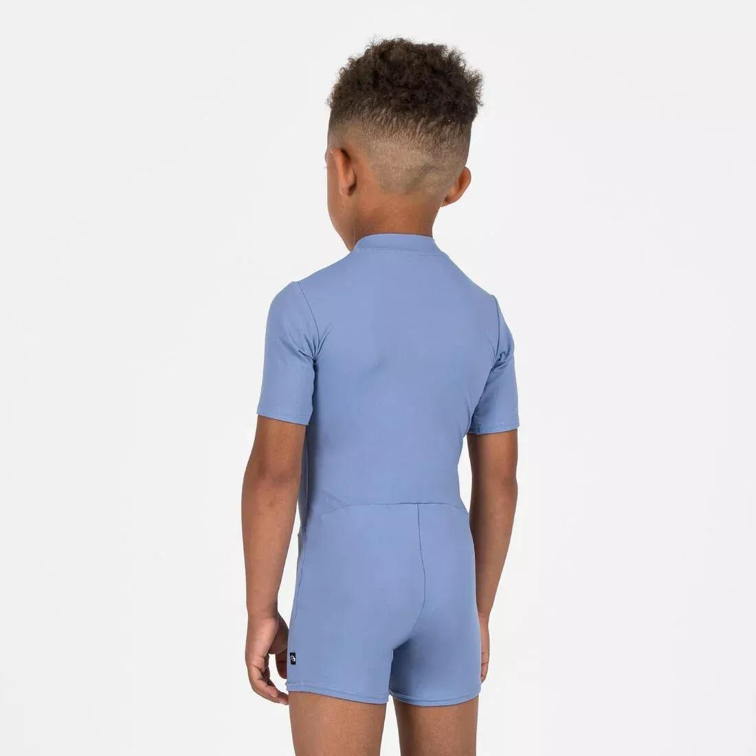 Baby Swimming Short Sleeve And Short Leg Suit, Blue, No Color, large image number 9