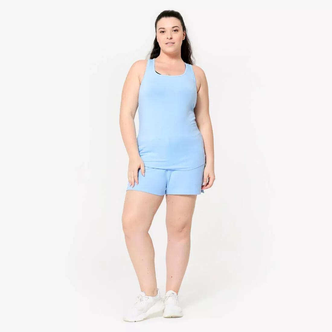 Women Slim-Fit Fitness Crew-Neck Tank Top, Blue, No Color, large image number 7