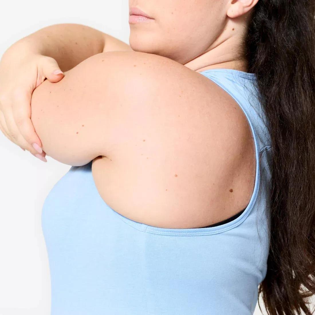 Women Slim-Fit Fitness Crew-Neck Tank Top, Blue, No Color, large image number 10