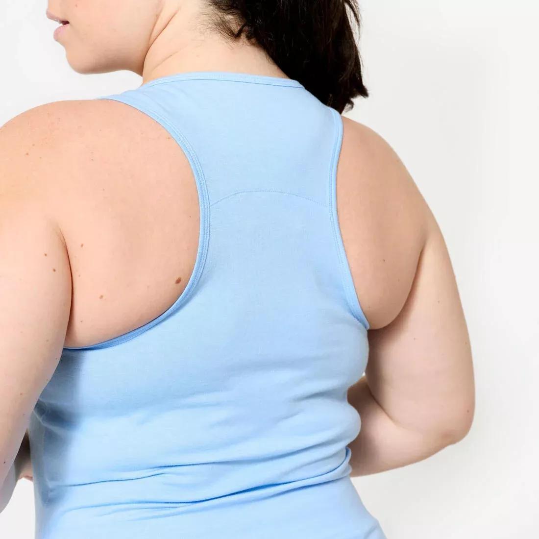 Women Slim-Fit Fitness Crew-Neck Tank Top, Blue, No Color, large image number 11