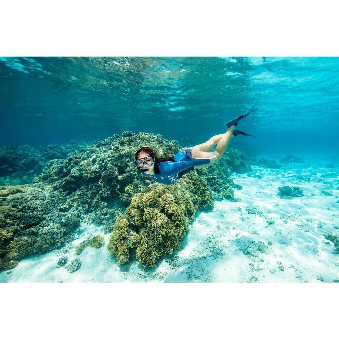 Adults Snorkelling Fins Mask Snorkel Set, FMS Set 100 Ad, Grey, No Color, large image number 12