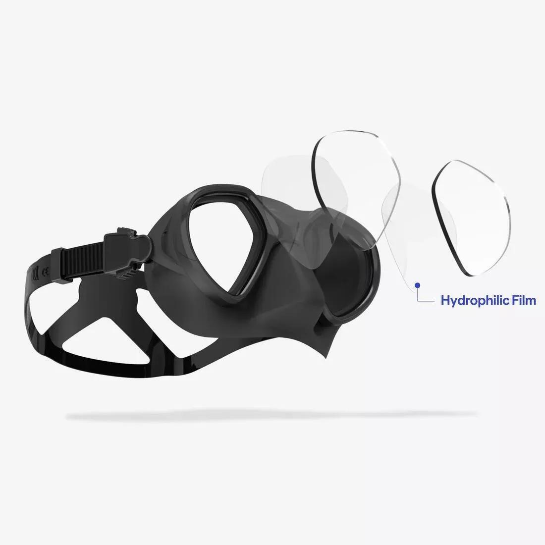 Freediving And Spearfishing Low Volume Anti-Fog Mask - 500 Dual LV, Black, No Color, large image number 3