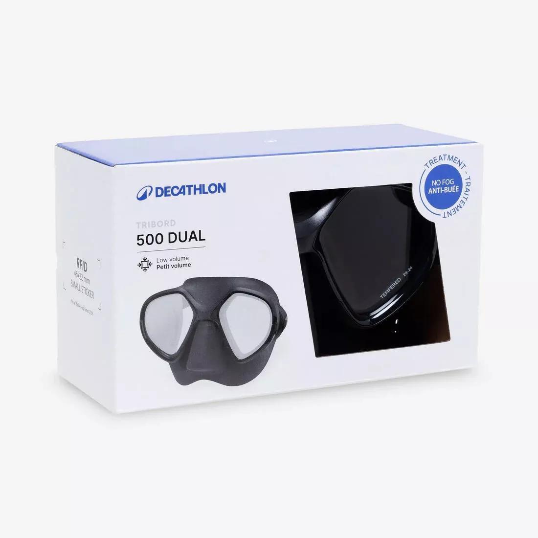 Freediving And Spearfishing Low Volume Anti-Fog Mask - 500 Dual LV, Black, No Color, large image number 10