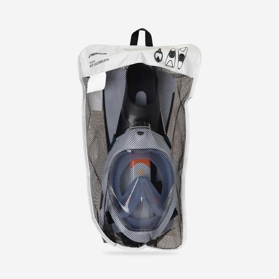 Adult Easybreath Mask And Fins Snorkelling Set, White, No Color, medium