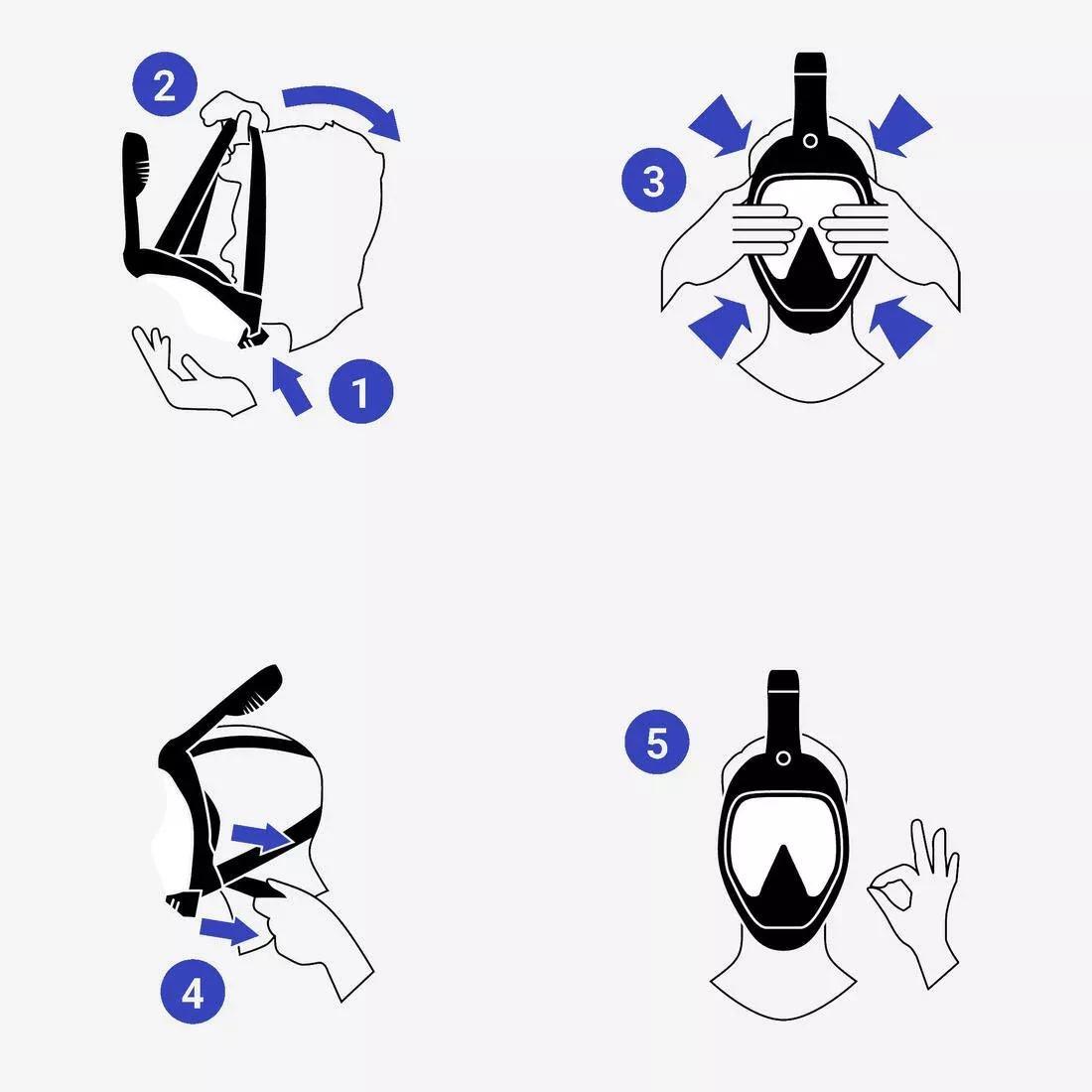 Adult Easybreath mask and fins snorkelling set - EASYBREATH set, No Color, large image number 8