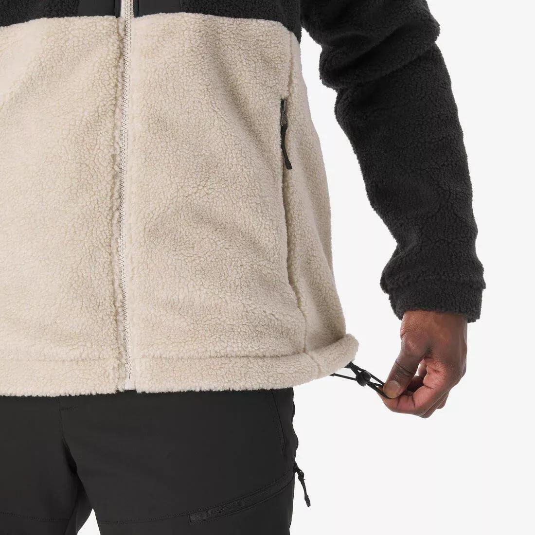 Men Hiking Warm Sherpa Fleece Jacket SH900, Beige, No Color, large image number 6