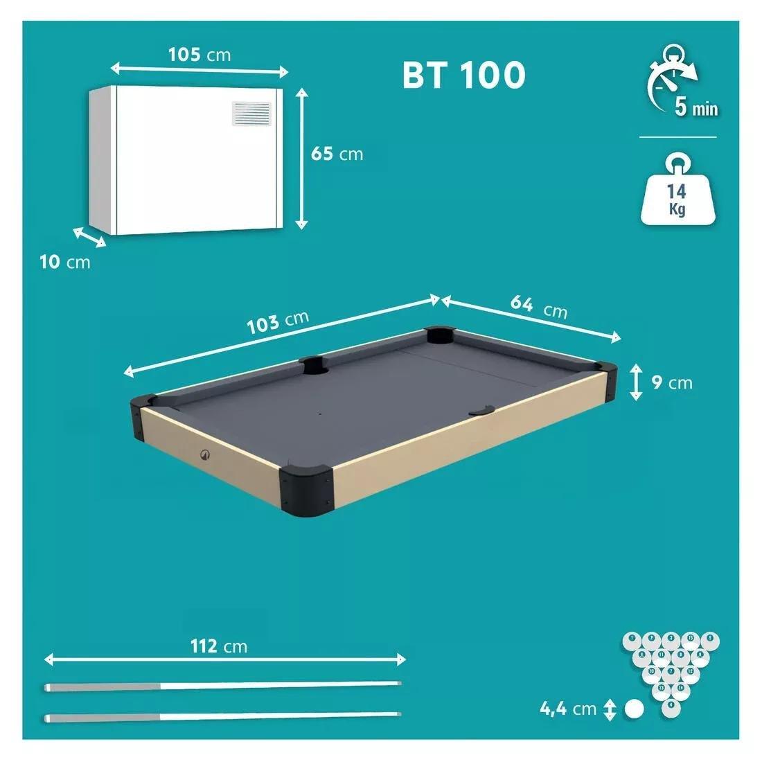 Compact Pool Table - BT100, Grey, No Color, large image number 4