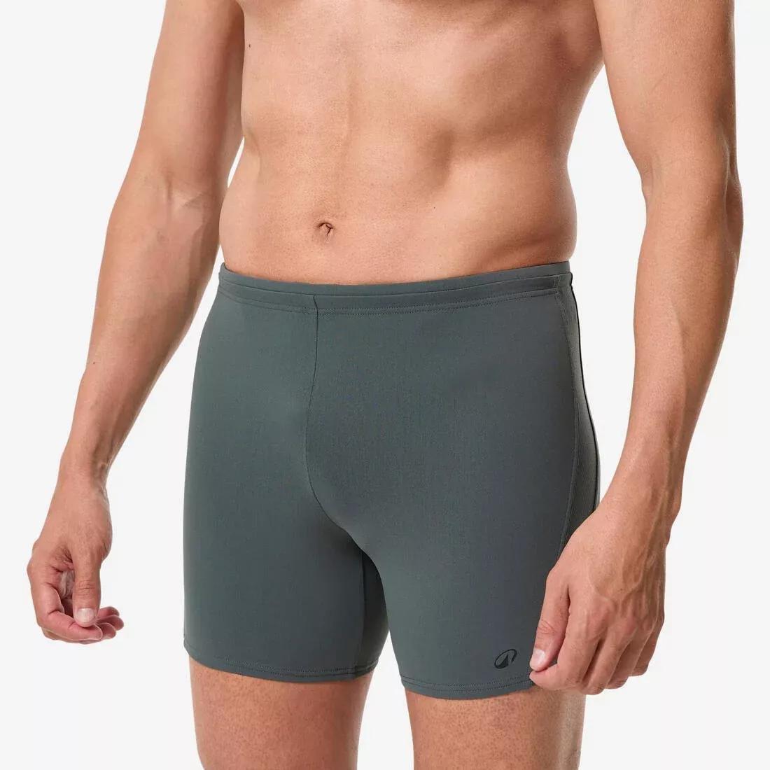 Men Long Swimming Boxer, Black, No Color, medium