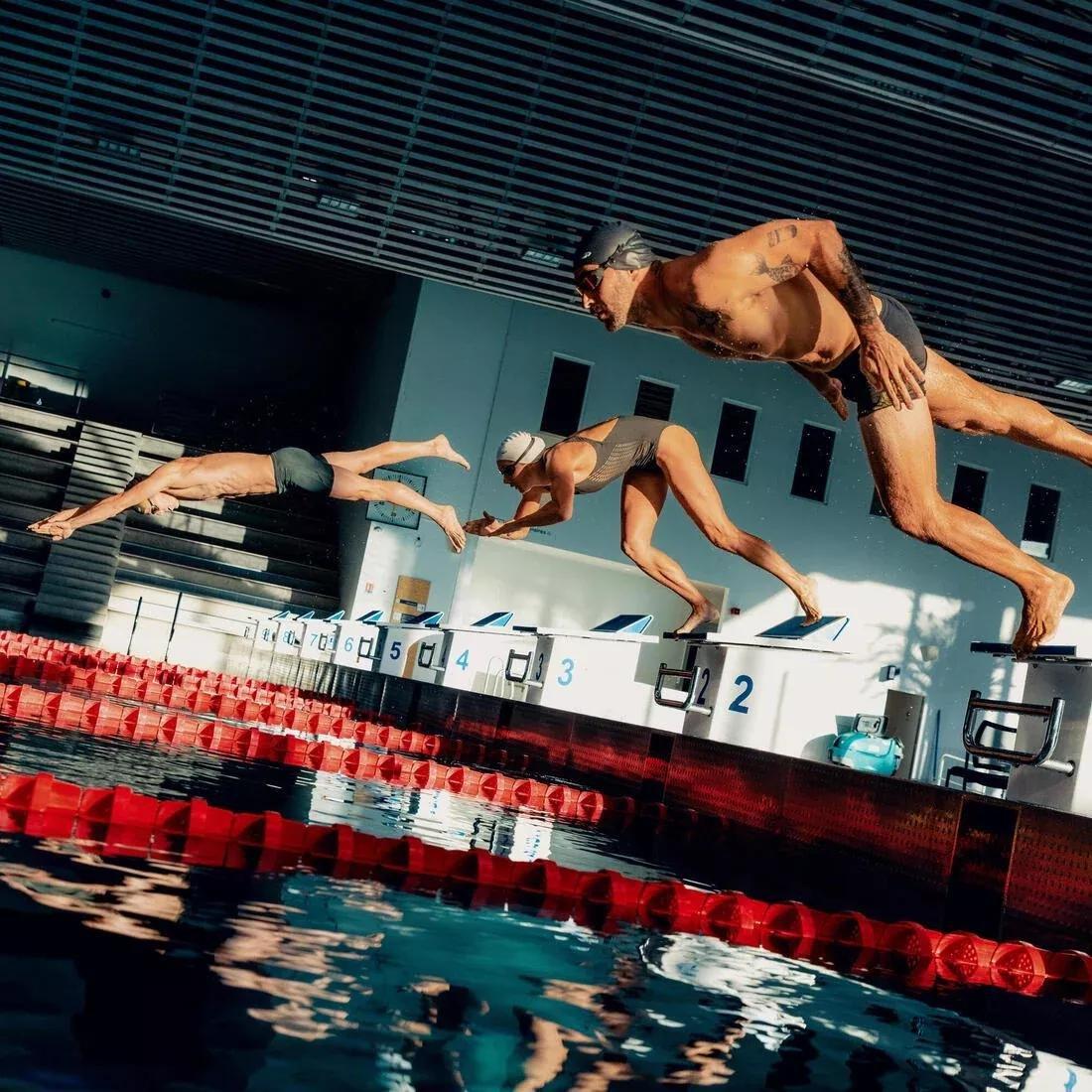 Men Long Swimming Boxer, Green, No Color, large image number 3