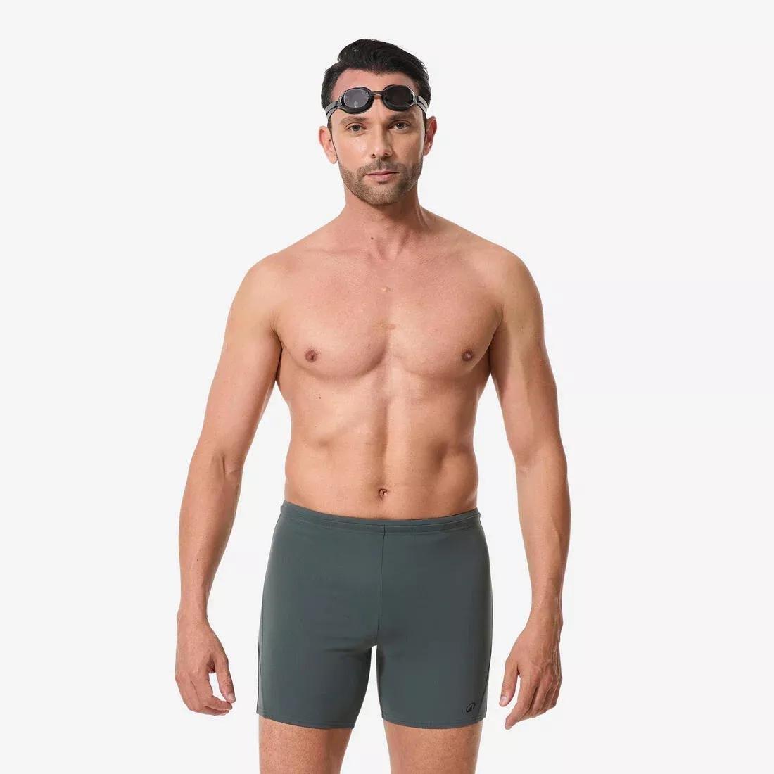 Men Long Swimming Boxer, Green, No Color, large image number 5