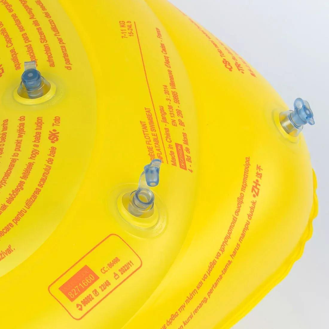 Baby Inflatable Swim Ring With Seat For Infants Weighing 7-11 Kg, Yellow, No Color, large image number 6