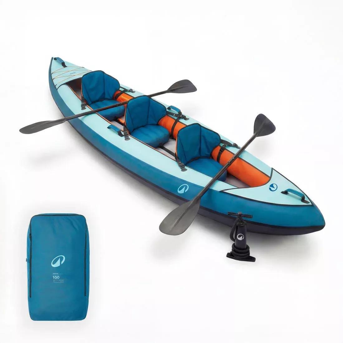 Pack canoe/kayak Tribord 100 Essential - 2/3 people, Blue, No Color, large image number 0