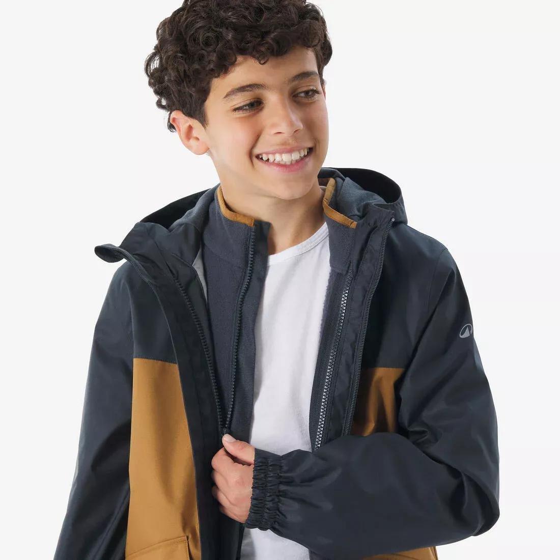 Kids Unisex 3-In-1 Hiking Jacket - MH100, Brown, No Color, large image number 8