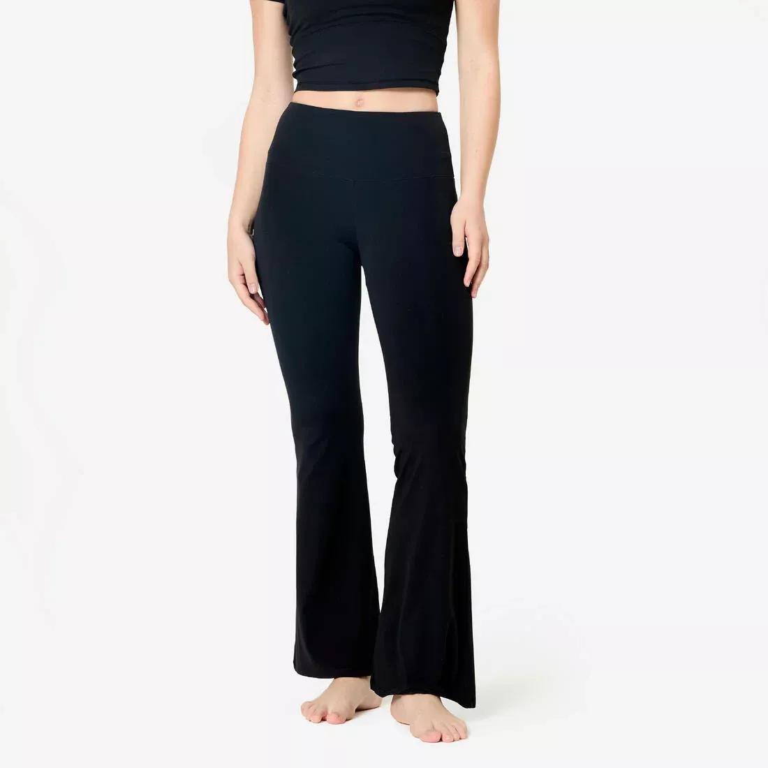 Women Yoga/Pilates Flared Leggings, Black, No Color, large image number 0