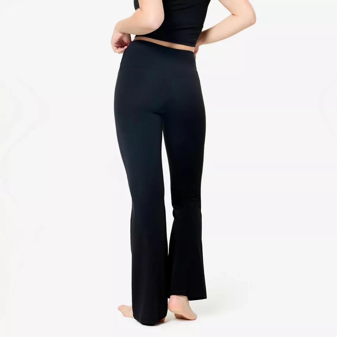Women Yoga/Pilates Flared Leggings, Black, No Color, large image number 3