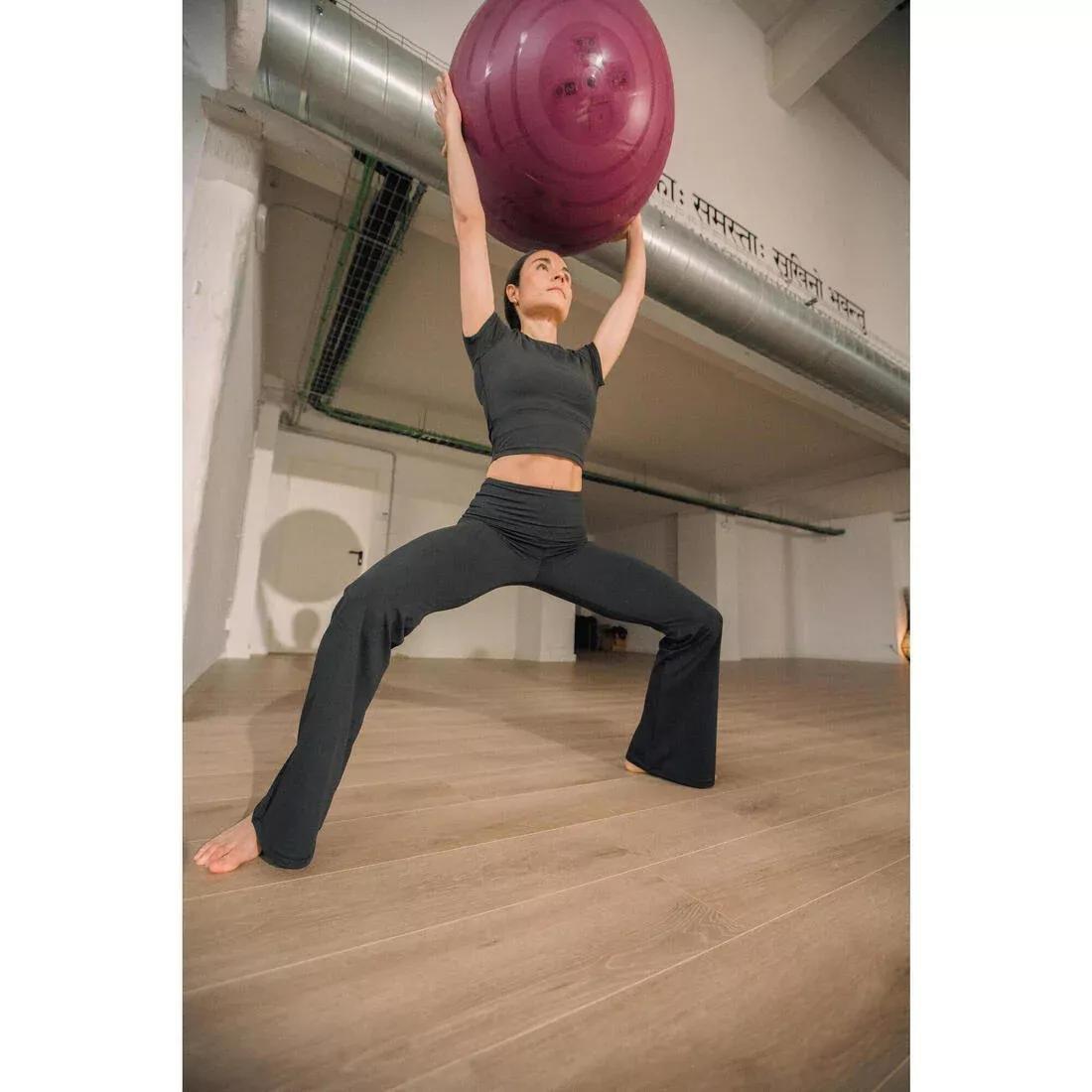 Women Yoga/Pilates Flared Leggings, Black, No Color, large image number 8