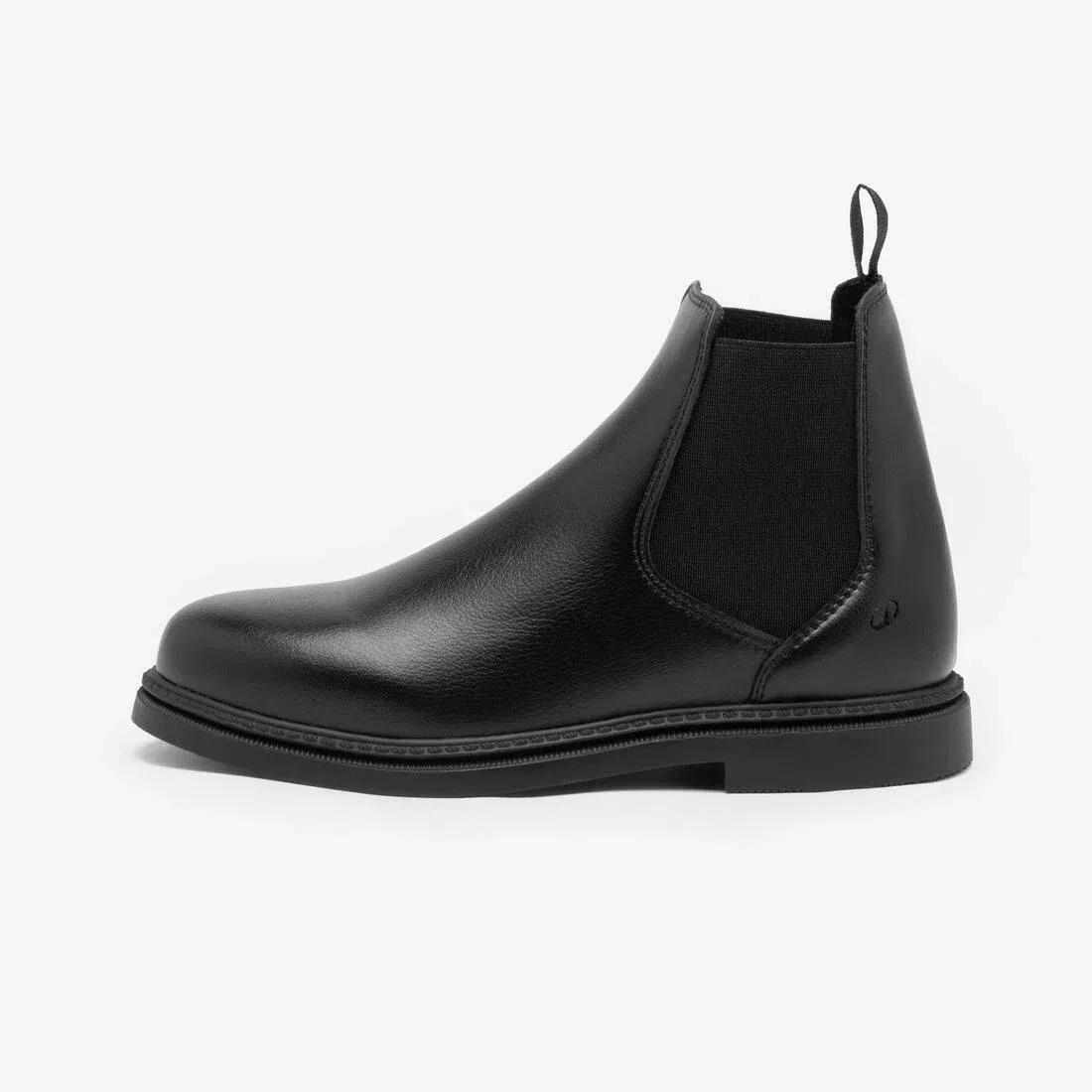 Kids Synthetic Horse Riding Jodhpur Boots - 500, Black, No Color, medium
