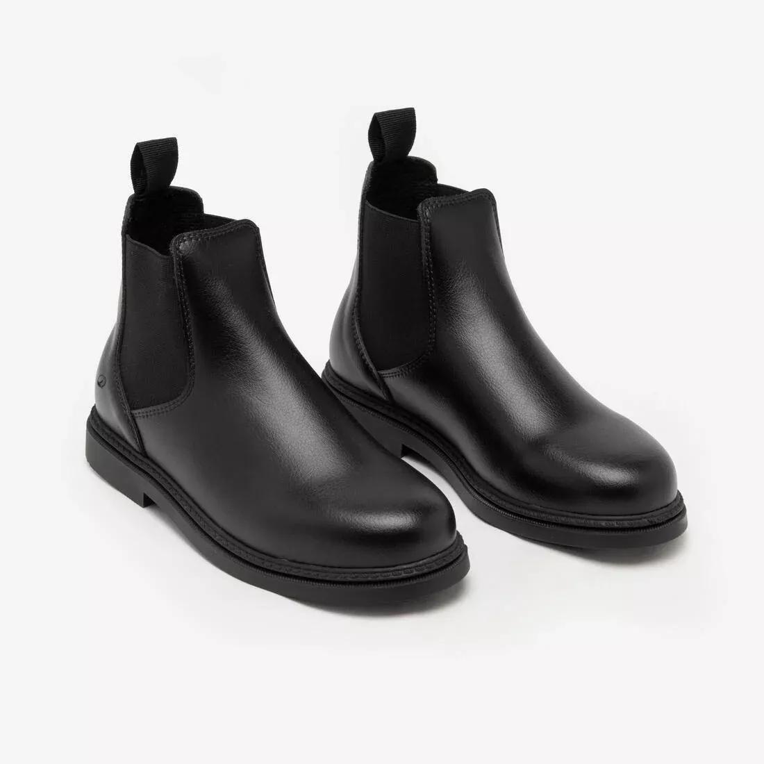Kids Synthetic Horse Riding Jodhpur Boots - 500, Black, No Color, medium