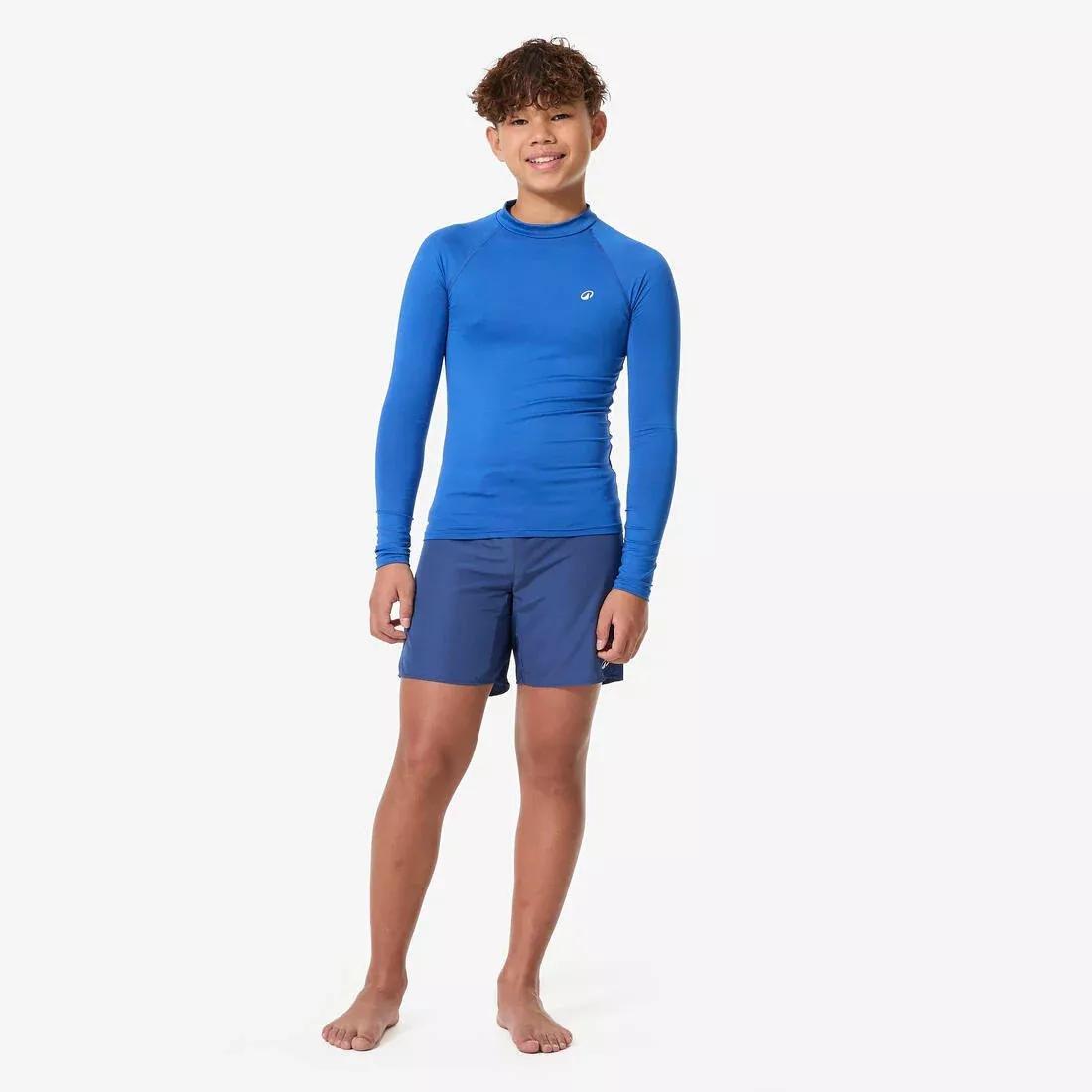 Kids surfing long sleeve UV - protection top - 100, Blue, No Color, medium
