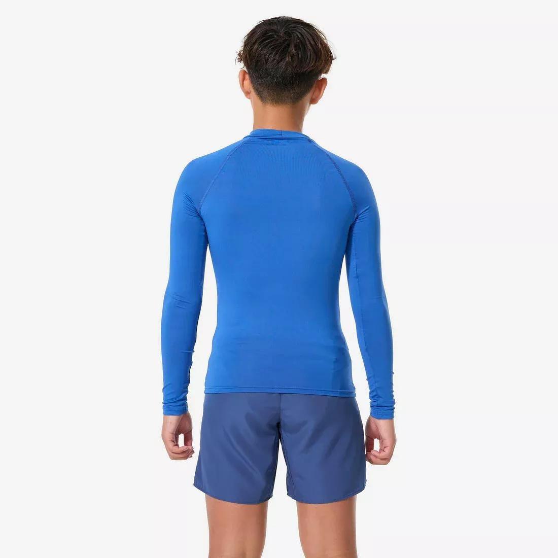 Kids surfing long sleeve UV - protection top - 100, Blue, No Color, medium