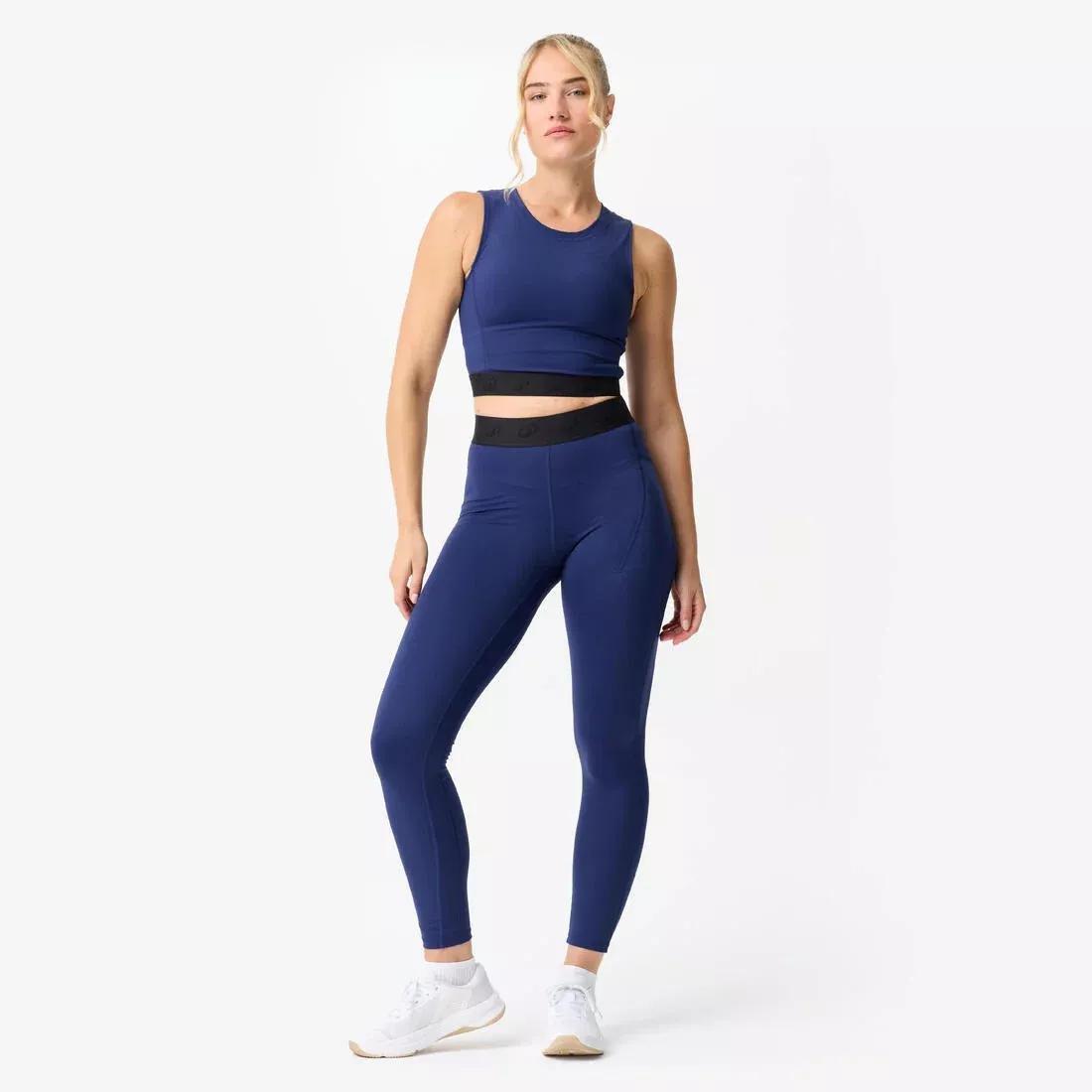 Women Sports Crop Top with Elasticated Hem, Beige, No Color, large image number 2