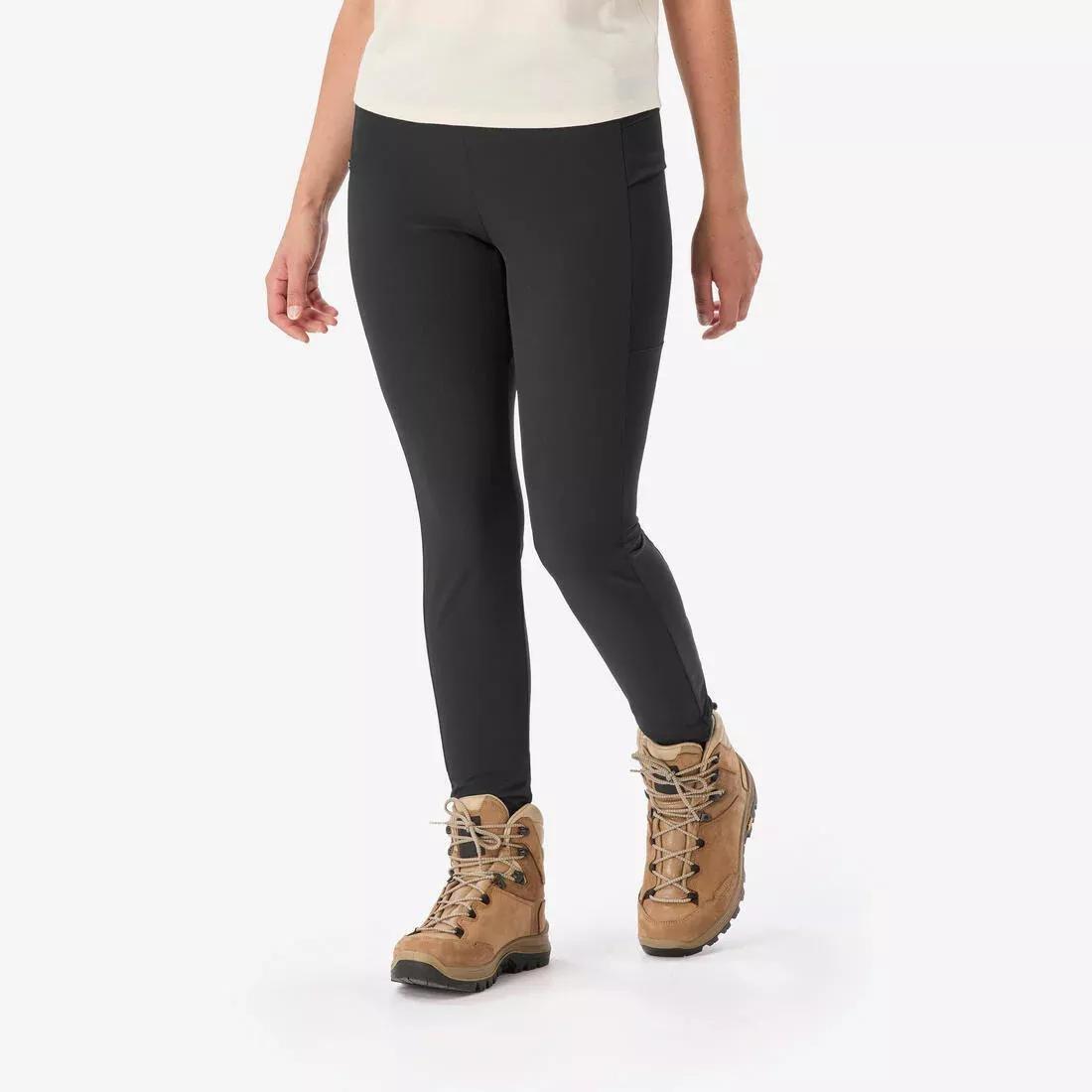 Women Durable Trekking Leggings - MT500, Black, No Color, medium