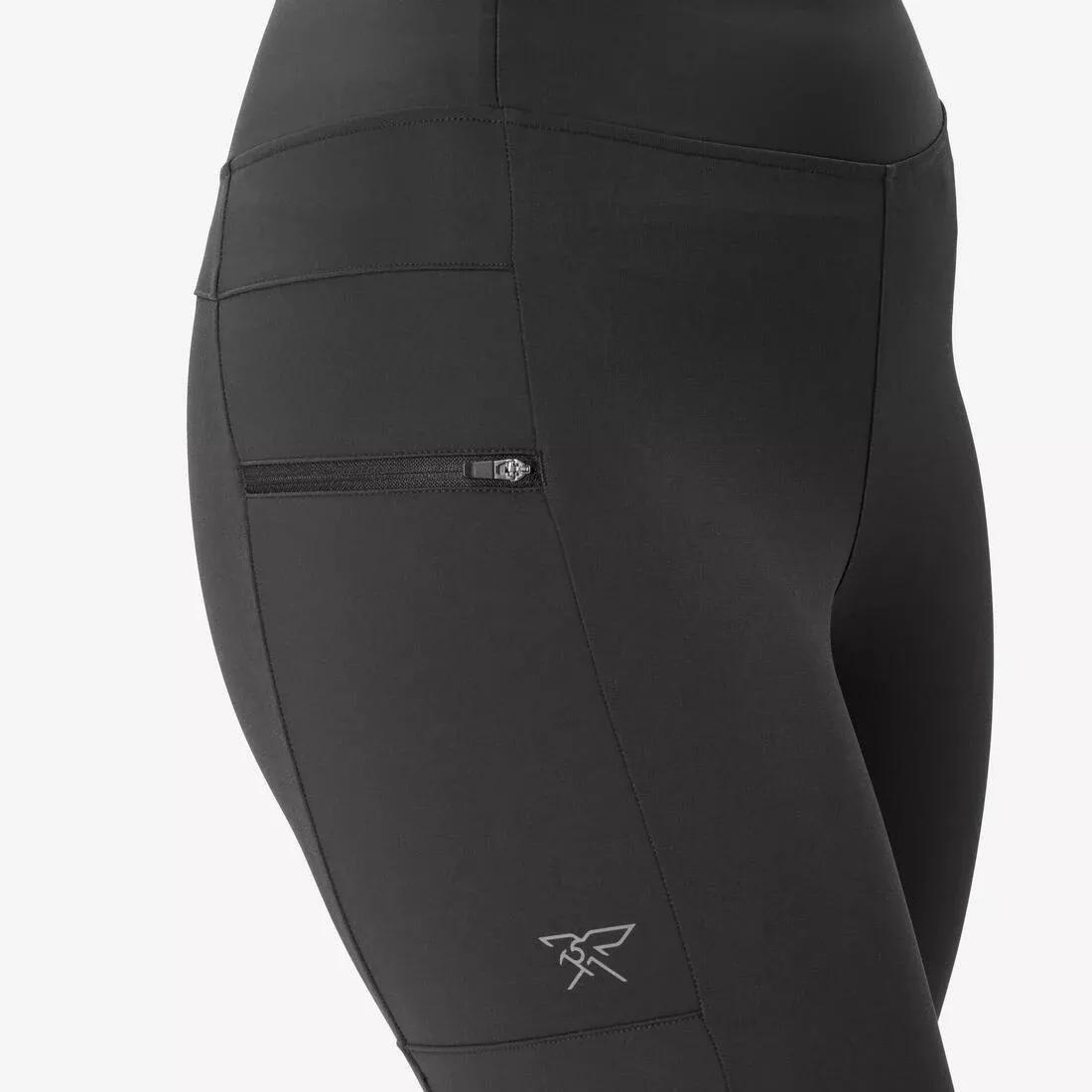 Women Durable Trekking Leggings - MT500, Black, No Color, medium