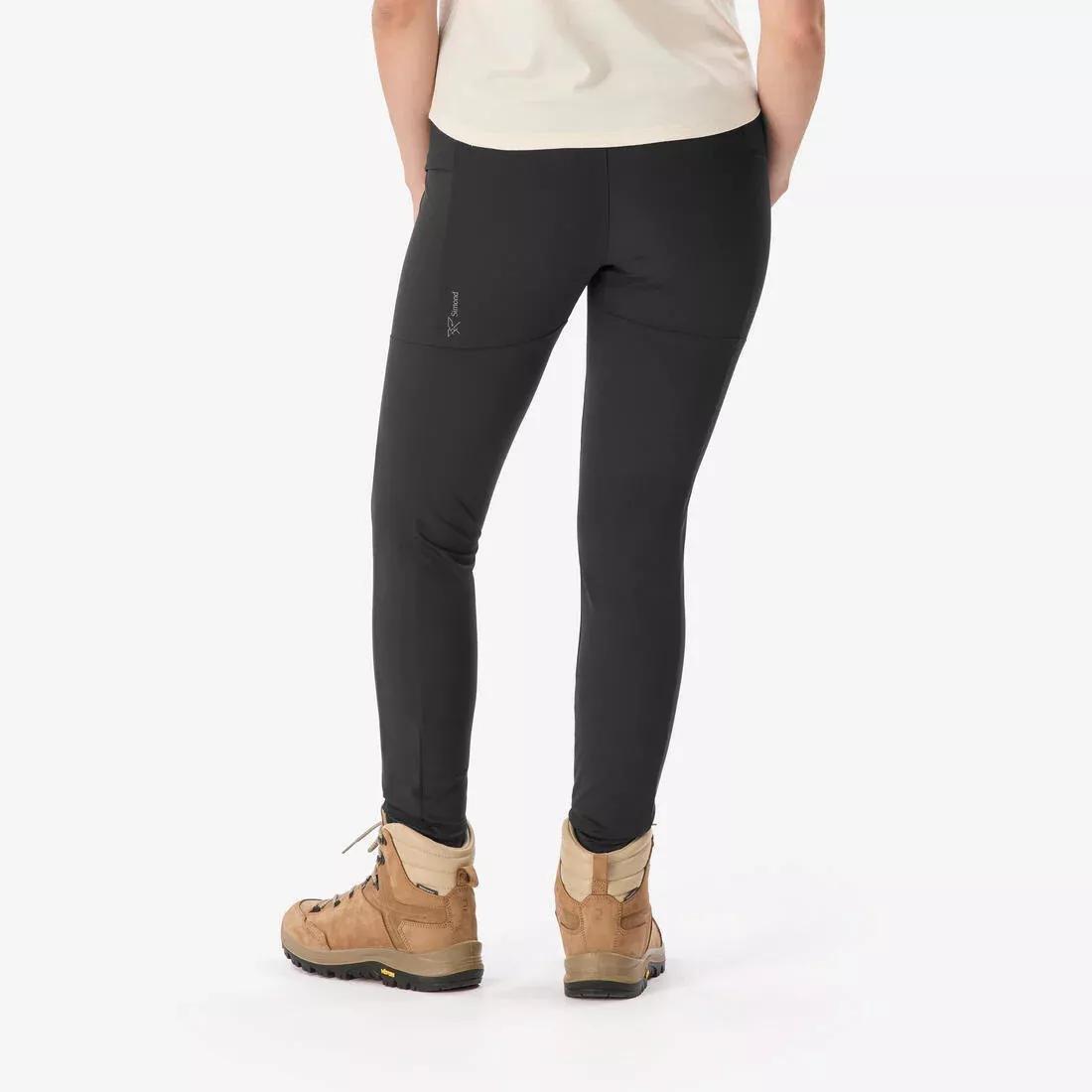 Women Durable Trekking Leggings - MT500, Black, No Color, large image number 3