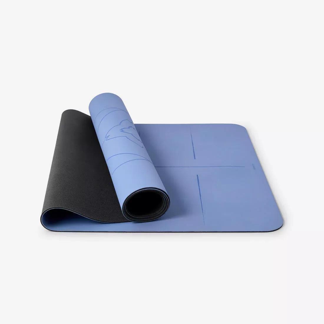 4 mm Thick Ultra Grippy Dynamic Yoga Mat, Blue, No Color, large image number 1