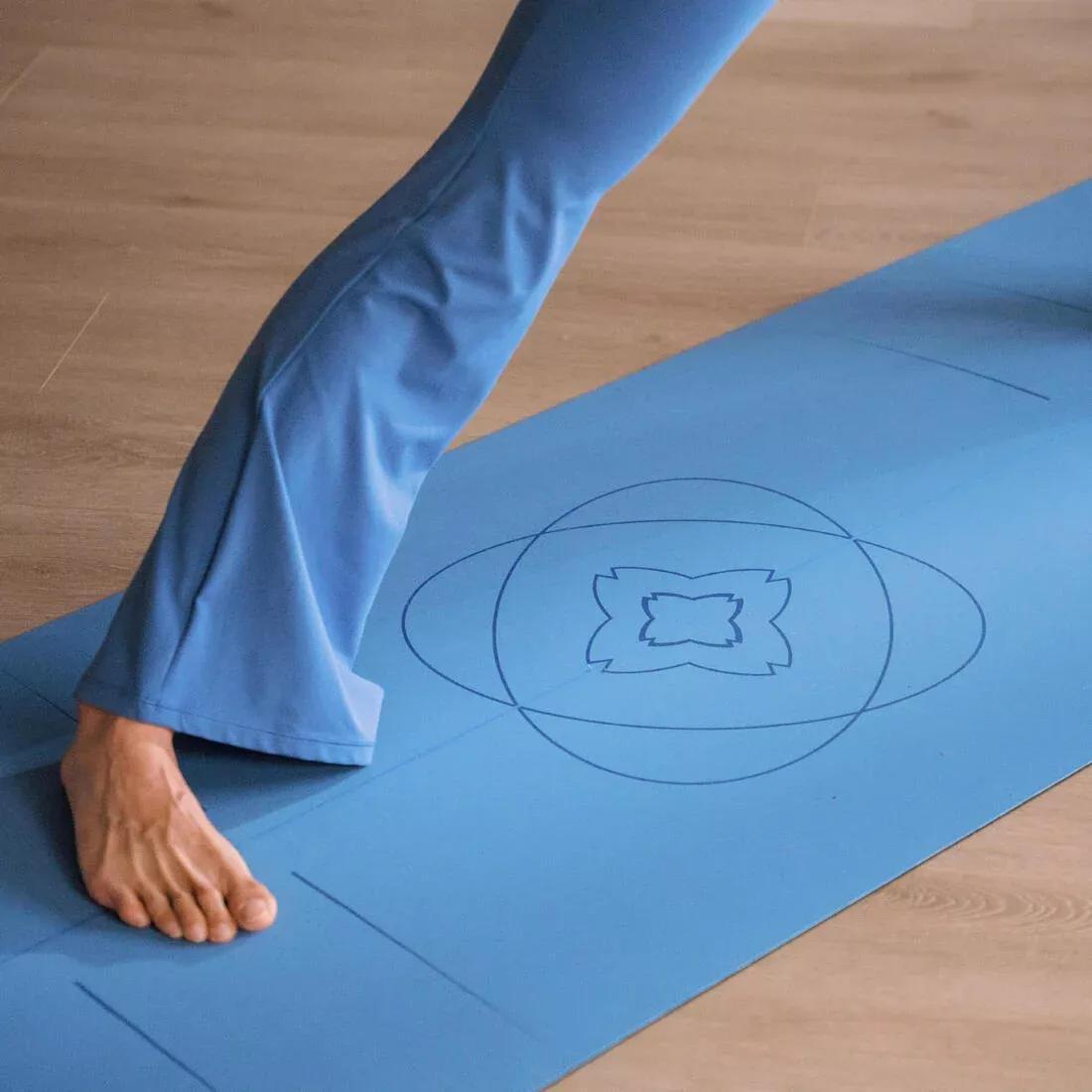 4 mm Thick Ultra Grippy Dynamic Yoga Mat, Blue, No Color, medium